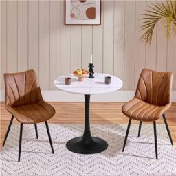 EONLION Retro Brown 2pcs Modern Upholstered Dining Chairs - Size: 100 cm - thumbnail 1
