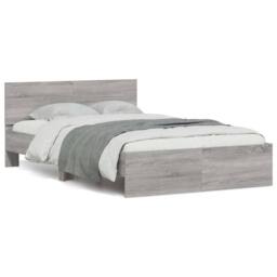 Berkfield Home Bed Frame with Headboard & LED Grey Sonoma 120x200 cm - Size: Small Double - thumbnail 2