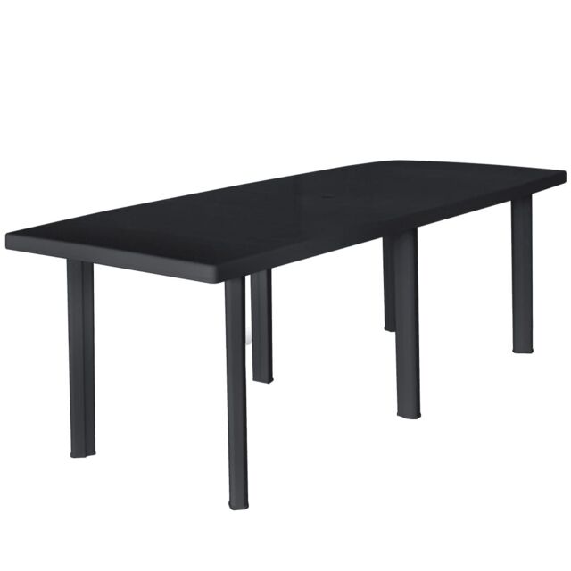 Berkfield Home Garden Table Anthracite 216x90x72 cm Plastic in Black - Size: 216 x 90 x 72 cm - image 1