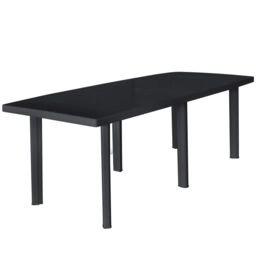 Berkfield Home Garden Table Anthracite 216x90x72 cm Plastic in Black - Size: 216 x 90 x 72 cm