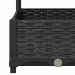 Berkfield Home Beautiful Garden Planter with Trellis Black 80x40x121.5 cm PP - thumbnail 7