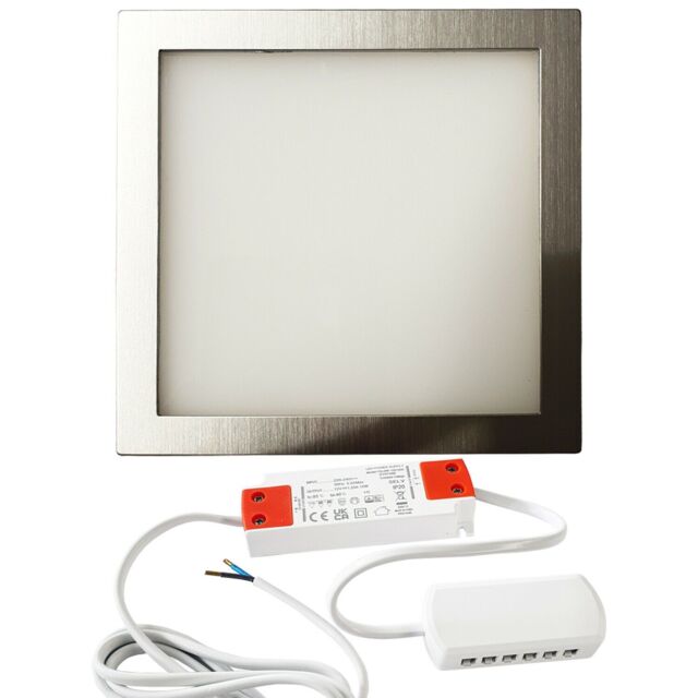Loops 1x BRUSHED NICKEL Ultra-Slim Square Under Cabinet Kitchen Light & Driver Kit - Warm White LED in Metallics - image 1