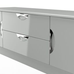 Ready Assembled 2 U Holborn 2 Door 2 Drawer Superwide TV Unit (Ready Assembled) in Mid Grey - thumbnail 5