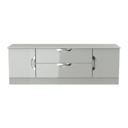 Ready Assembled 2 U Holborn 2 Door 2 Drawer Superwide TV Unit (Ready Assembled) in Mid Grey - thumbnail 2