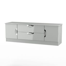 Ready Assembled 2 U Holborn 2 Door 2 Drawer Superwide TV Unit (Ready Assembled) in Mid Grey - thumbnail 4