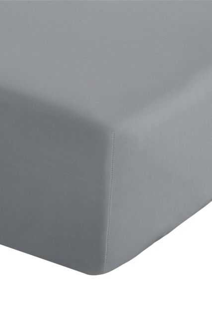Catherine Lansfield 'Easy Iron Percale' Combed Polycotton 35cm Depth Sheet in Grey - Size: Super King Fitted - image 1