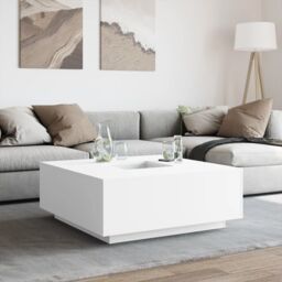 Berkfield Home Coffee Table White 100x100x40 cm Engineered Wood - Size: 100 x 100 x 40 cm - thumbnail 3