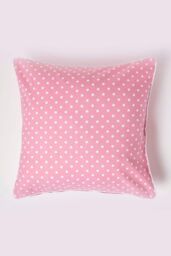 Homescapes Cotton Polka Dots Cushion Cover in Pink - Size: 30 cm x 50 cm