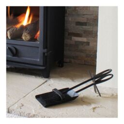 JVL Purbeck Hearth Set Fireplace Fire Tools Set Black - thumbnail 4