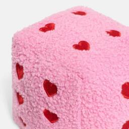 OHS Dice Weighted Teddy Fleece Decorative Doorstop in Pink - thumbnail 5