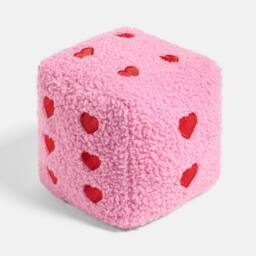 OHS Dice Weighted Teddy Fleece Decorative Doorstop in Pink - thumbnail 3