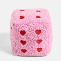 OHS Dice Weighted Teddy Fleece Decorative Doorstop in Pink - thumbnail 4