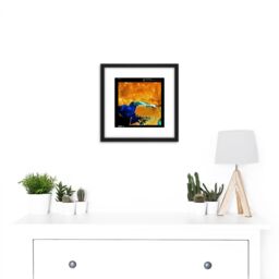 Artery8 Science Map Satellite Dardzha Turkmenistan Caspian 8X8 Inch Square Wooden Framed Wall Art Print Picture with Mount in Black - thumbnail 2
