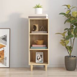 Berkfield Home Sideboard Sonoma Oak 34.5x32.5x90 cm Engineered Wood in Brown - thumbnail 3