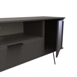 Ready Assembled 2 U Fuji 2 Door 1 Drawer Wide TV Unit (Ready Assembled) in Dark Grey - Size: Large - thumbnail 6