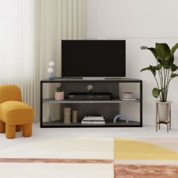 Decortie Echo' Modern TV Unit TV Stand Media Unit in Mid Grey - Size: 1 Pack - thumbnail 4
