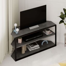 Decortie Echo' Modern TV Unit TV Stand Media Unit in Mid Grey - Size: 1 Pack