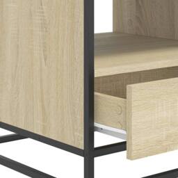 Berkfield Home Coffee Table Sonoma Oak 100x50x45 cm Engineered Wood & Metal in Light Tan - Size: 100 x 50 x 45 cm - thumbnail 9