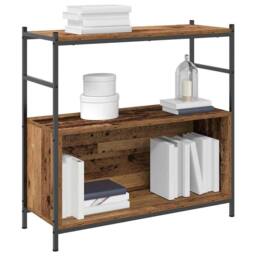 Berkfield Home Sturdy Book Cabinet Smoked Oak 80x30x78, 5 cm Engineered Wood in Brown - thumbnail 1