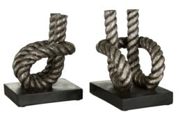 Orsina Piper Set of Rope Bookends in Black - thumbnail 1