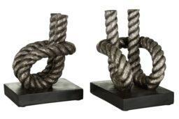 Orsina Piper Set of Rope Bookends in Black - thumbnail 2