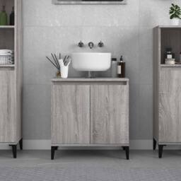 Berkfield Home Sink Cabinet Grey Sonoma 58x33x60 cm Engineered Wood - Size: 58 x 33 x 60 cm