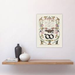 "Artery8 Ligature Guide with Butterfly Calligraphy Wall Art Poster Print in White - Size: W18"" x H24""" - thumbnail 4