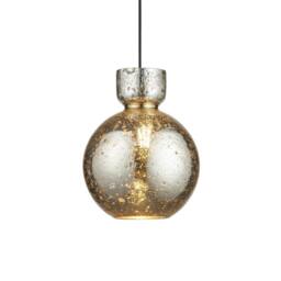 Netlighting Belvoir Dome Pendant Brass Plate & Mercury Glass 10W LED E27 in Yellow - thumbnail 1
