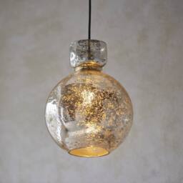 Netlighting Belvoir Dome Pendant Brass Plate & Mercury Glass 10W LED E27 in Yellow - thumbnail 4