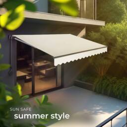 tectake Retractable Awning Ornella in Beige - Size: 300 cm x 250 cm - thumbnail 7