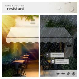 tectake Retractable Awning Ornella in Beige - Size: 300 cm x 250 cm - thumbnail 4