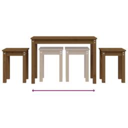 Berkfield Home Nesting Tables 3 pcs Honey Brown Solid Wood Pine - thumbnail 8