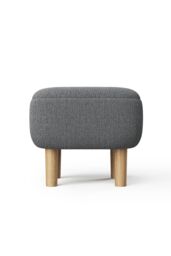 Living and Home Kamar Wide Square Ottoman Footstool in Grey - thumbnail 5