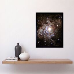 Artery8 Hubble Space Telescope Image Cepheid Variable Super Star RS Puppis Light Echo Phenomenon Bright Flashes In Nebula Art Print Framed Poster - thumbnail 2