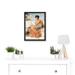 Artery8 Godward Reverie Days Of Sappho Antiquity Painting Artwork Framed Wall Art Print A4 in Black - thumbnail 2