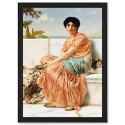 Artery8 Godward Reverie Days Of Sappho Antiquity Painting Artwork Framed Wall Art Print A4 in Black - thumbnail 1