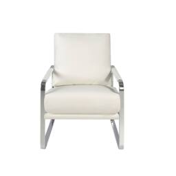 Angel Cerda Off-white leatherette armchair in White - thumbnail 2
