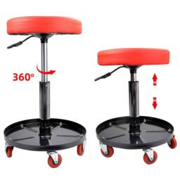 Nordara Mechanics Creeper Seat 360° Swivel Wheels Padded Garage Stool Trolley - thumbnail 3