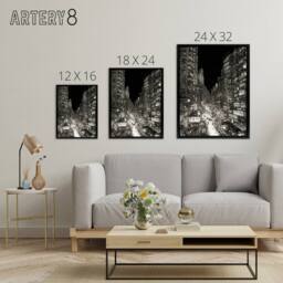 "Artery8 Tokyo At Night Japan Cityscape Sketch Framed Canvas Wall Art Print in Black - Size: W12"" x H16""" - thumbnail 4