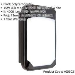 Loops Outdoor IP65 Commercial Bulkhead Wall Light - Cool White LED - Microwave Sensor - thumbnail 2
