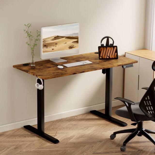 Levede 120 cmElectric Standing Desk Height Adjustable Memory Control in Brown - image 1