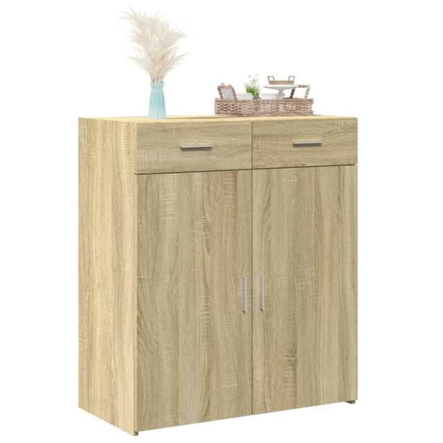 Berkfield Home Sideboard Sonoma Oak 80x42.5x93 cm Engineered Wood in Brown - image 1