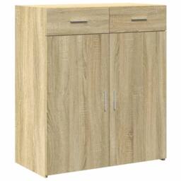 Berkfield Home Sideboard Sonoma Oak 80x42.5x93 cm Engineered Wood in Brown - thumbnail 3