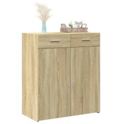 Berkfield Home Sideboard Sonoma Oak 80x42.5x93 cm Engineered Wood in Brown - thumbnail 1