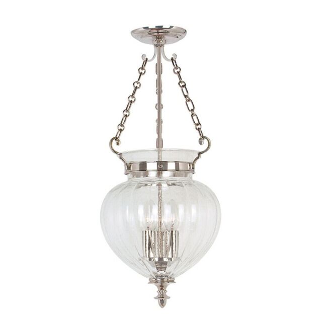 Loops 3 Bulb Ceiling Pendant Light Fitting Highly Polished Nickel LED E14 60W in Metallics