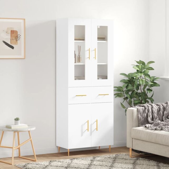Berkfield Home Highboard White 69.5x34x180 cm Engineered Wood - image 1