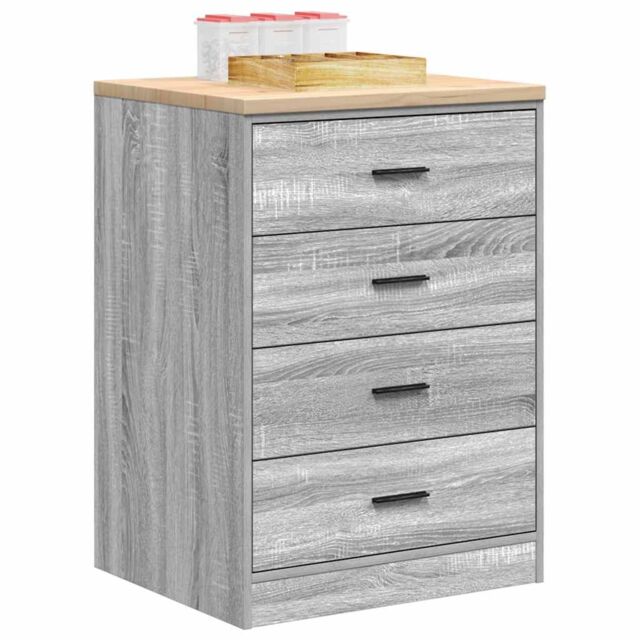 Berkfield Home Garage Storage Cabinet Grey Sonoma 60x51x85 cm Solid Wood Pine - Size: 60 x 51 x 85 cm - image 1