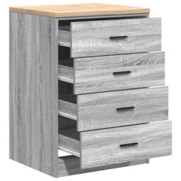 Berkfield Home Garage Storage Cabinet Grey Sonoma 60x51x85 cm Solid Wood Pine - Size: 60 x 51 x 85 cm - thumbnail 5