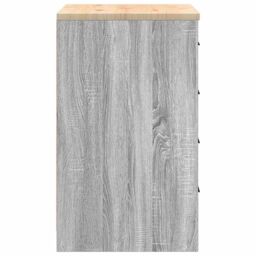 Berkfield Home Garage Storage Cabinet Grey Sonoma 60x51x85 cm Solid Wood Pine - Size: 60 x 51 x 85 cm - thumbnail 7