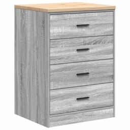 Berkfield Home Garage Storage Cabinet Grey Sonoma 60x51x85 cm Solid Wood Pine - Size: 60 x 51 x 85 cm - thumbnail 2
